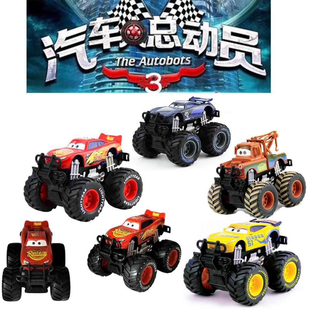 Pixar Cars Mater Lightning McQueen Jackson Storm Big Wheel Offroad Vehicle Pullback Force Cars Model Toys Birthday Gifts