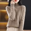 Вязаный свитер с полувысоким воротником для женщин, теплый и повседневный пуловер, однотонный свитер свободного кроя, осенне-зимний топ