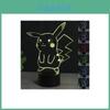 Светодиодная 3D-лампа Пикачу из Pokemon Go Премиум-качества с 7 яркими цветами и сенсорным переключателем