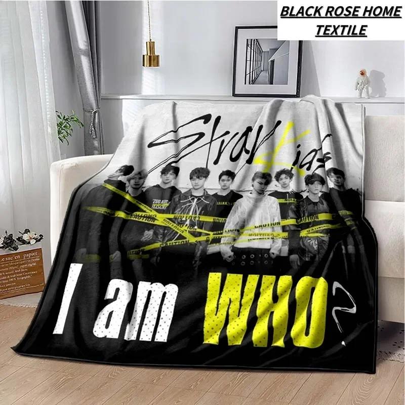 Плед с модным принтом KPOP stray-kids Idol Art, для гостиной, мягкий плюшевый плед для сна, Плед