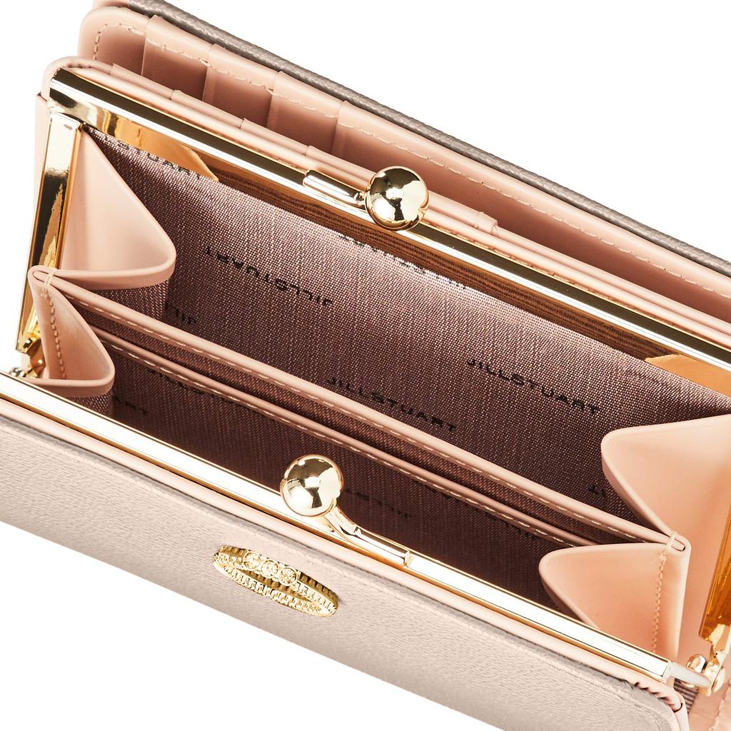 Складной кошелек из коровьей кожи с тиснением и тонкой брошью с бриллиантовым кольцом, милый JSLW0DS1 эксклюзивный розовый [Jill Stuart] [Eternal] с застежкой-бабочкой, кошелек,