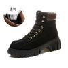 Leather Big Yellow Boots Women's 2025 Autumn New Women's Boots Casual Versatile Short Boots Thick Heel Round Head Martin Boots Women
