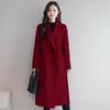 Women's Korean-Style Woolen Outer Wear Coat Autumn Spring Mid-Length Plus-Size Loose Woolen Coat