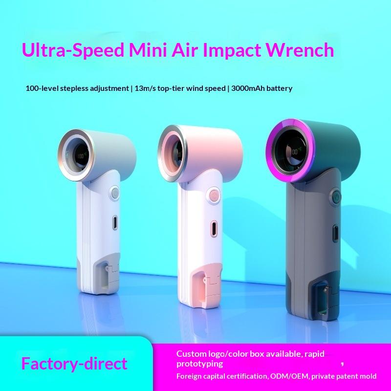 Super High Speed Usb Charging Pocket Portable Mini Handheld Small Fan Digital Display Mountaineering Buckle Brushless