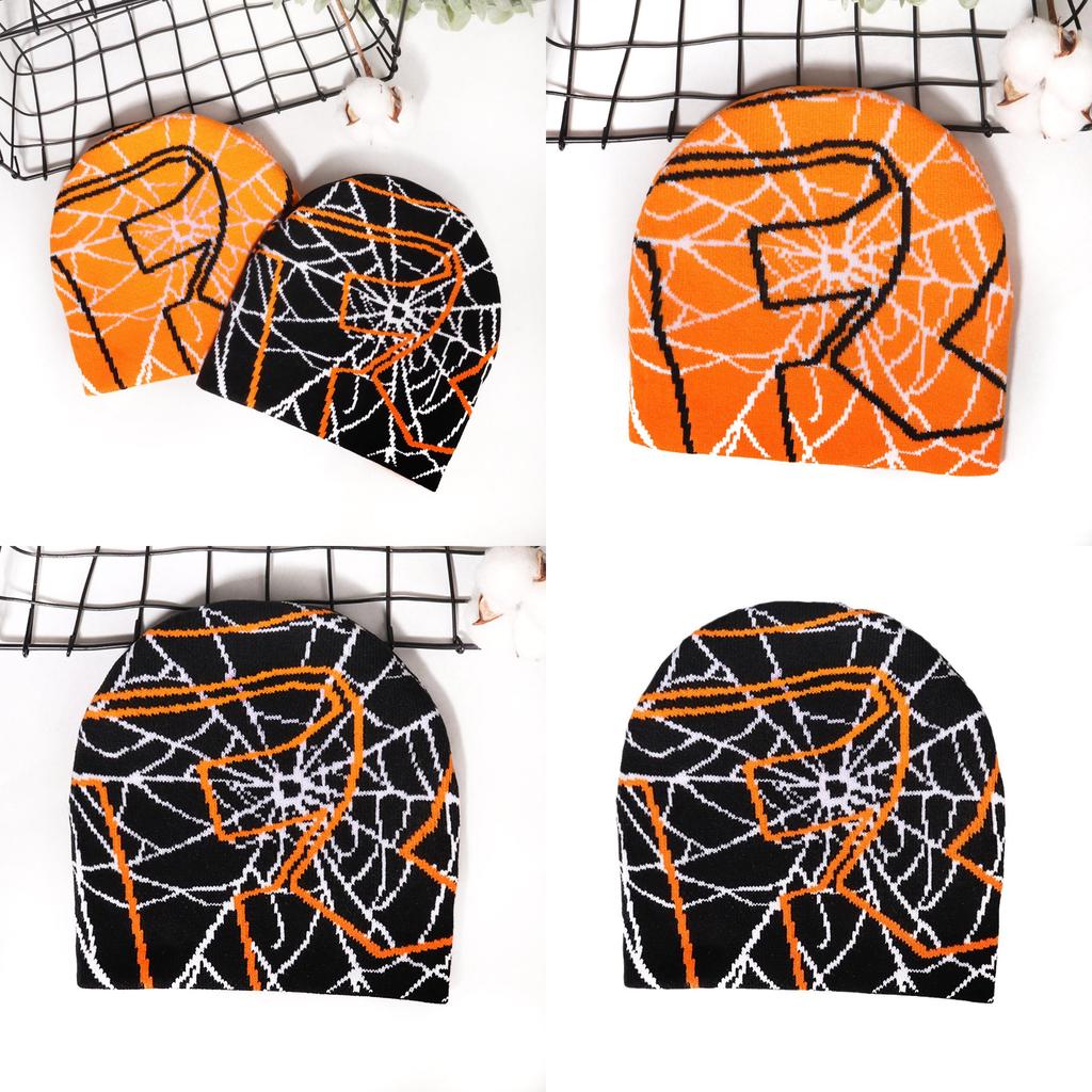 Web Spider Fashion Pattern Neutral Casual Warm Knitted Hat For Autumn And Winter