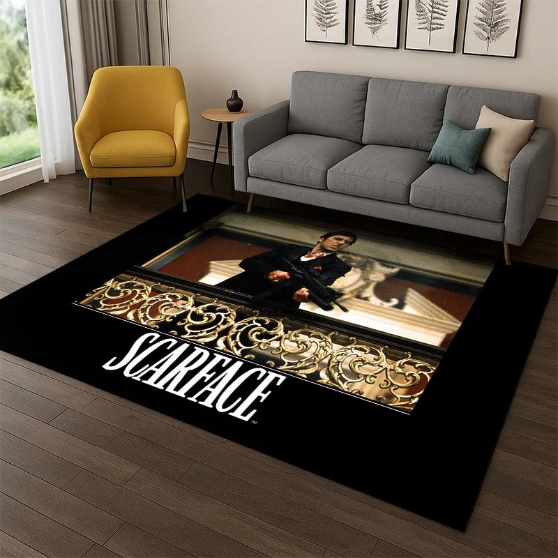 3D Ковер Scarface Классический Фильм Тони для Спальни Гостиной Дивана Игровой Комнаты Придверный Коврик Домашний Декор, Детская Игровая Зона Ковер Нескользящий