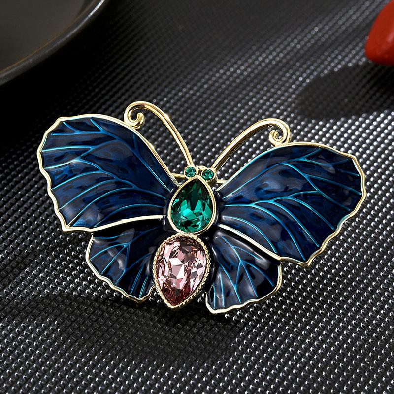 Design Sense European Elegance Exquisite Temperament Luxury Heavy Industry Butterfly Brooch Accessories Anti-Light Corsage Accessories