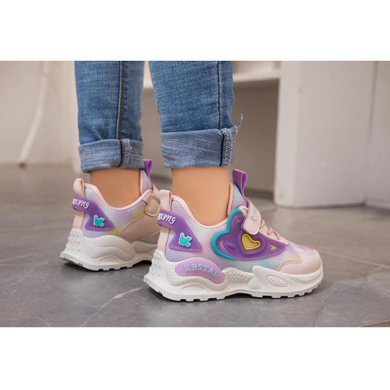 Спортивная обувь для девочек с двойной сеткой, весна и осень, новая удобная повседневная обувь для начальной школы, детская обувь, кроссовки с мягкой подошвой для детей