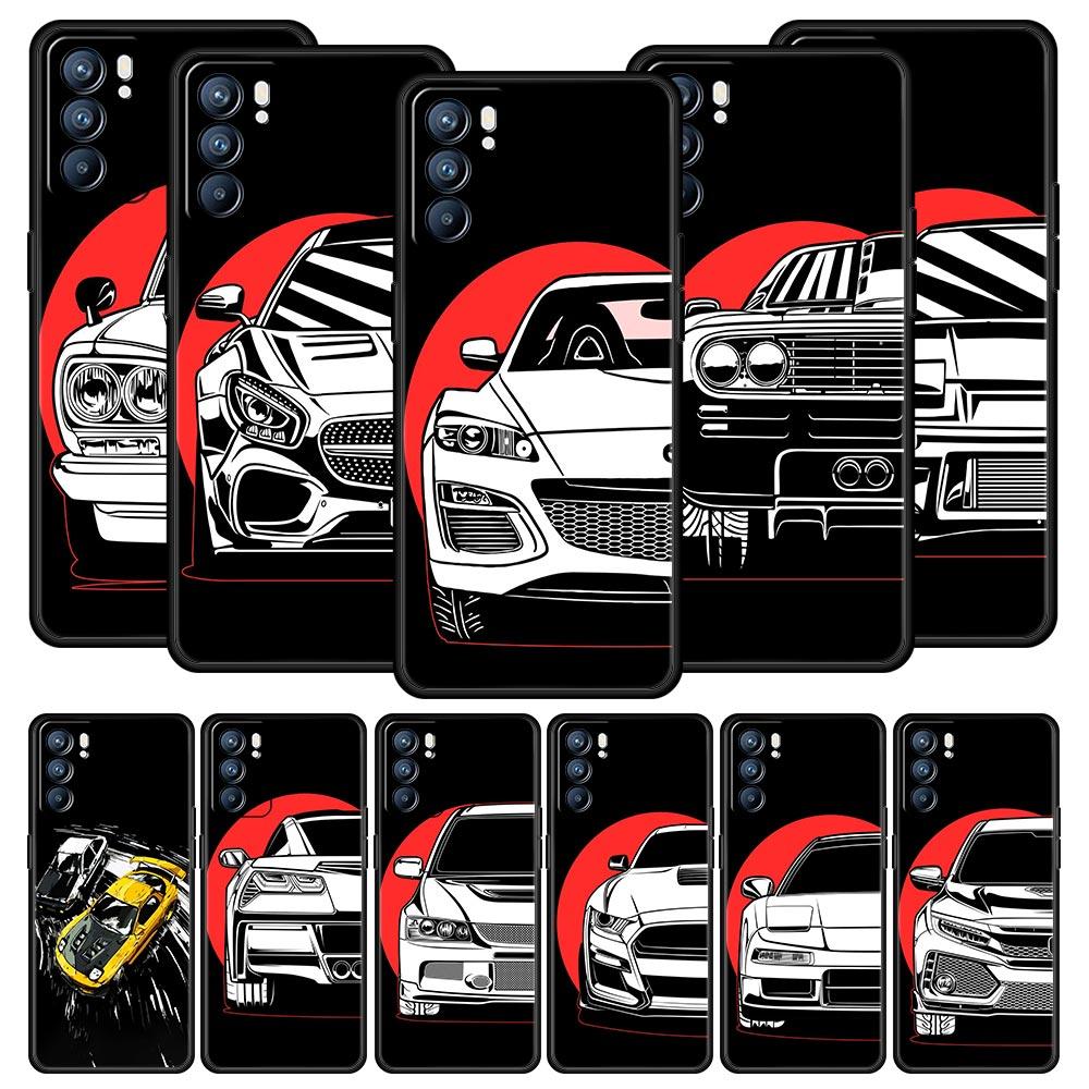 Чехол для спортивного автомобиля JDM Tokyo Drift для Oppo Find X6 X5 A54 A53 A52 A9 A15 A95 A17 A16 A76 A74 A57 Reno7 Reno6 Pro Plus 5G