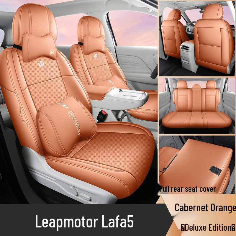 2025 Leap Lafa5 Universal Leather Seat Covers for 5-Seater Vehicles - All-Season, Full Coverage Cushions.