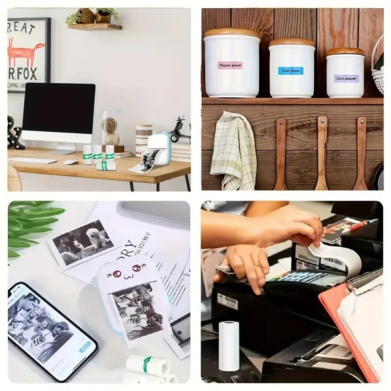 5 шт. термобумага, самоклеящаяся бумага для мини-принтера, бумага для печати наклеек для карманного термопринтера