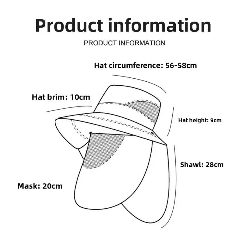 Summer Sun Hats UV Protection Outdoor Hunting Fishing Cap for Men Women Hiking Camping Visor Bucket Hat Neck Flap Fisherman Hat