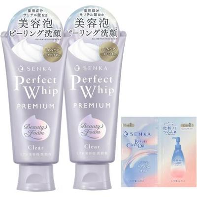 SENKA Premium Perfect Whip Clear, (120г×2) + Бонусный товар, Пенка для красоты, Пилинг, Пенка для умывания лица