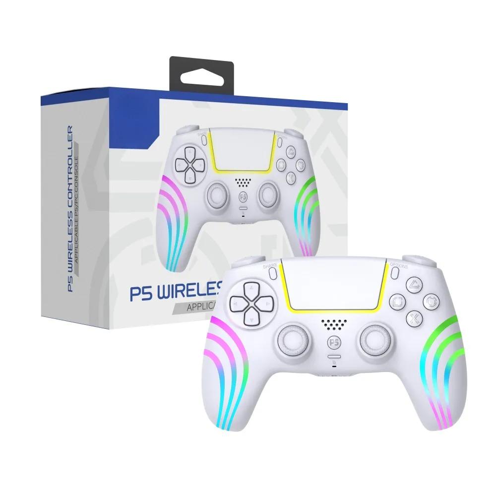 Беспроводной Bluetooth Геймпад для PlayStation 5 с двойной вибрацией и RGB-подсветкой для PS5/PS5 Slim/PS5 Pro/ПК