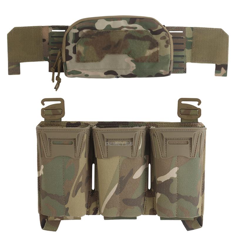 Tactical 2Nd Layer Admin Pouch with Multi-caliber Triple Mag Pouch for M4 5.56 PCC 9mm Pouches Aifsoft Plate Carrier Front Bag