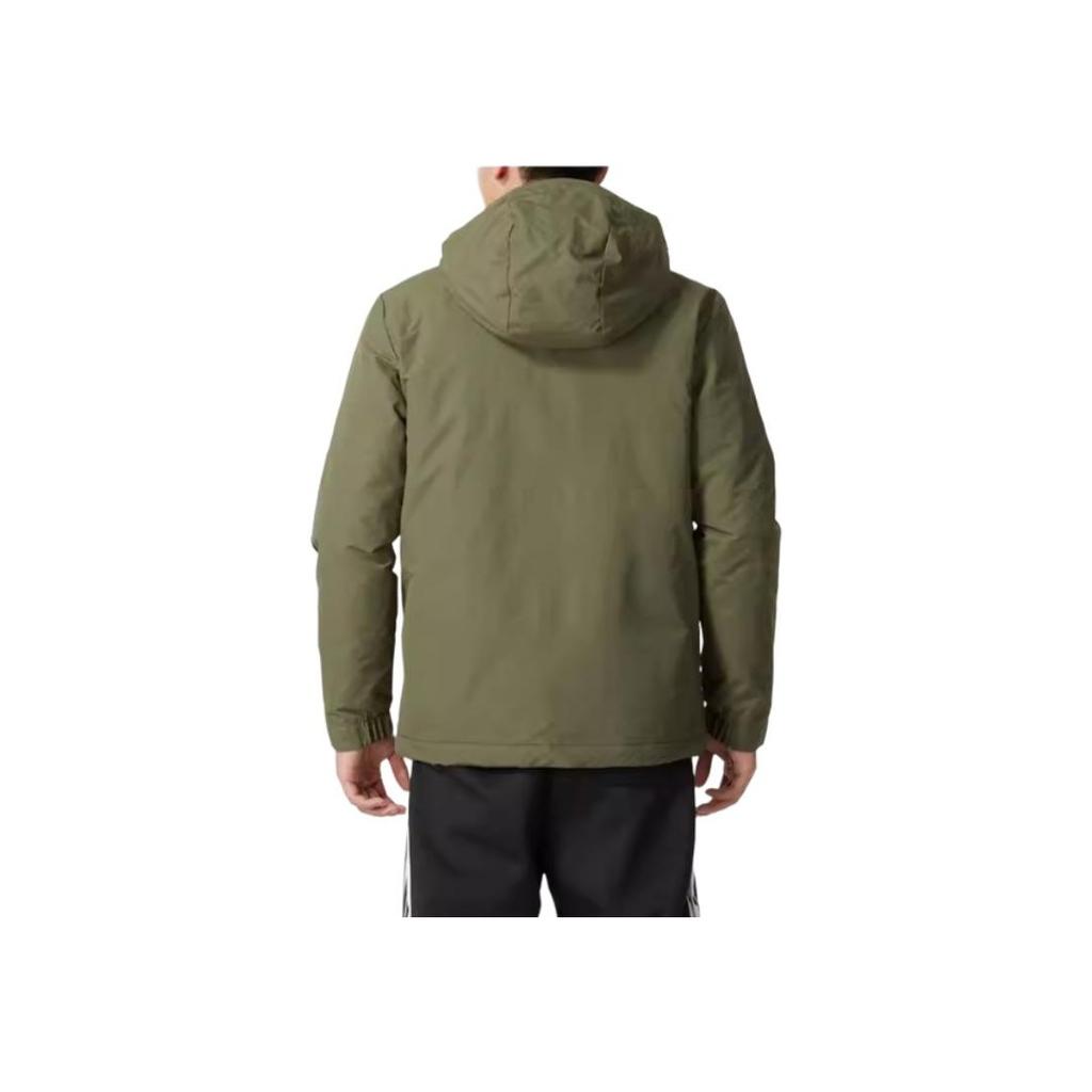 adidas Спортивная стильная куртка в полоску с капюшоном, удобная модная хлопковая мужская куртка армейского зеленого цвета IV9230