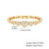 Luxury Shiny Zircon Charm Bracelet for Women, Gold Color Metal Geometric Chain Wristband Bangle, Fashion Exquisite Jewelry Gift