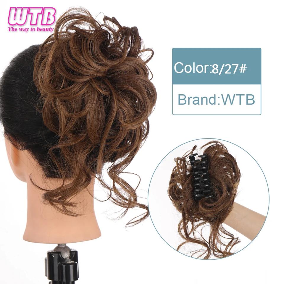 WTB синтетические грязные вьющиеся волосы в виде когтей, пучок, шиньон, наращивание волос, резинки для волос, искусственные накладные волосы с хвостом для женщин, шиньоны