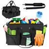 Large Capacity Tool Bag with 5 Pockets, Cleaning Supplies Storage Bag, Cleaning Tool Bag, Work Bag, Waterproof, Divided, with Shoulder Strap, Carry by