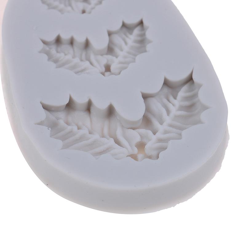 Силиконовая форма для торта, Рождественская Холли, помадка, шоколадное печенье, формы для конфет, инструменты