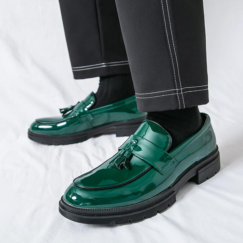 Бренд Городской Бизнес Офис Кожаная Обувь Модные Мужские Лоферы с Кисточками Качество Удобные Низкий Вырез Нескользящая Подошва Обувь для Вождения