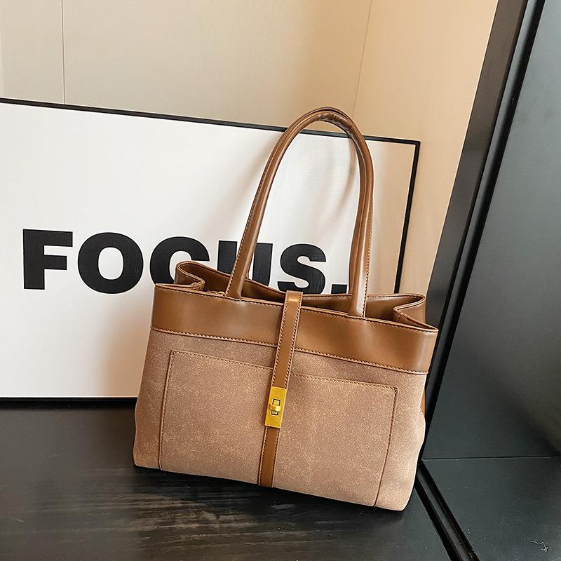 Сумка-тоут премиум-класса большой вместимости для поездок на работу женская 2025 зима новая модная портативная сумка-тоут универсальная ретро сумка через плечо