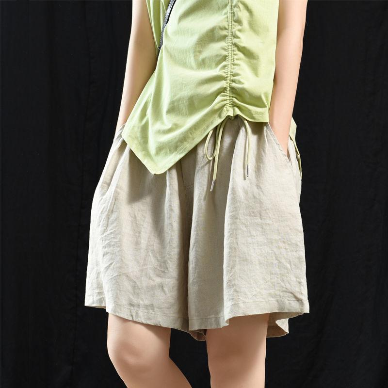 Spring Summer Solid Colour Models Plus Size Women's Five Trousers Loose Shorts Comfortable and Breathable Thin Section of Wide Legged Trousers