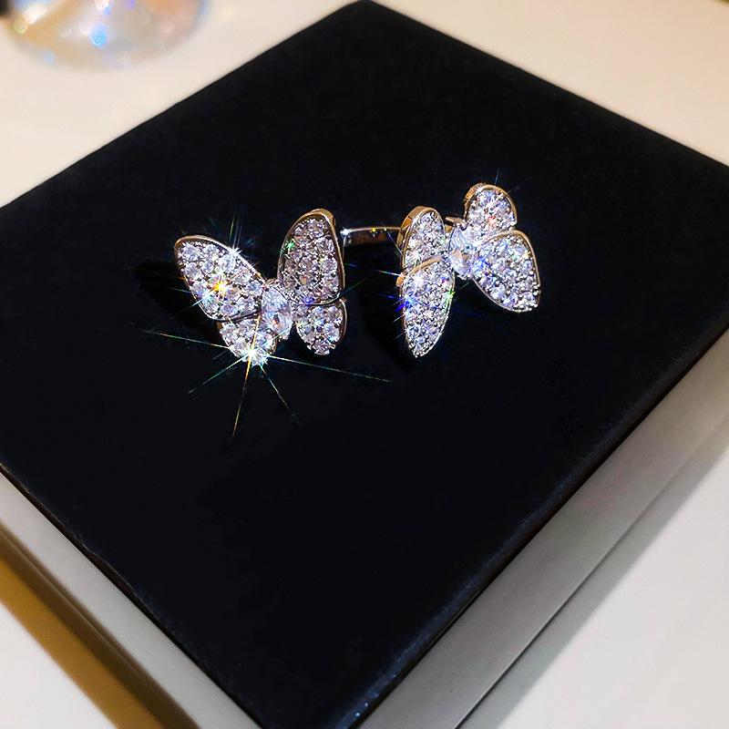 Luxury Zircon Sparkling Diamond Spirit Serpentine Ring Silver Open Ring High Quality Texture Simple and Versatile Trendy Cool Handmade for Women