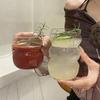 Стеклянная чашка для воды Декоративная посуда для напитков Чашки для холодного кофе Кофейные кружки Посуда для коктейлей Настольные эстетические чашки Аксессуары для офисного стола