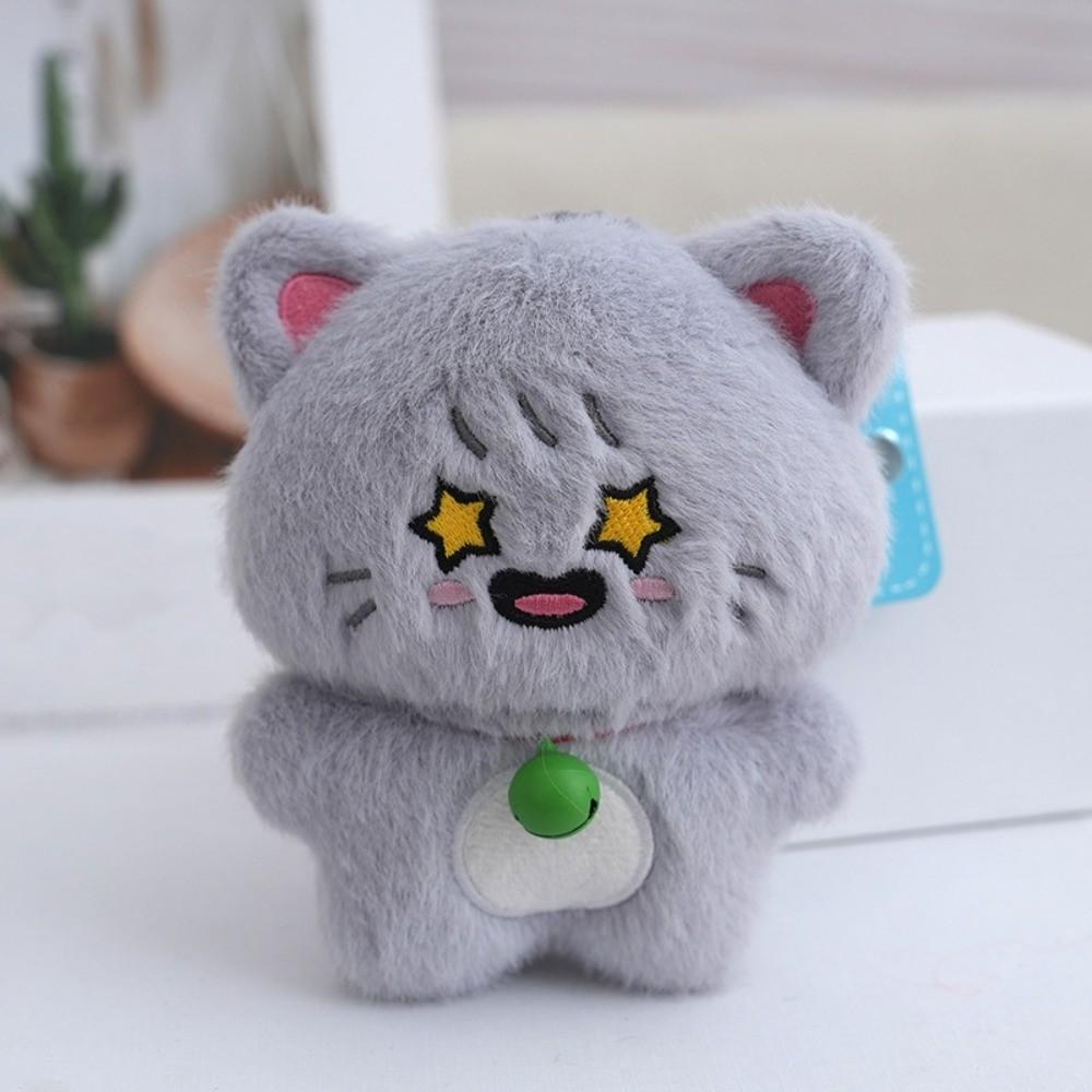 Stuffed Cat Doll Pendant Bell Cat Plush Pendant Doll Keyring Cat Plush Toy Keychain Birthday Gifts