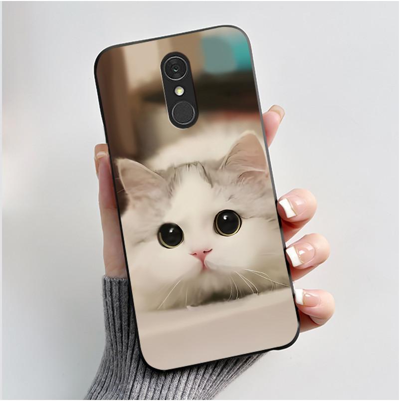 Casing For LG Q7 Plus Q7+ Q7a LM-Q610 Q725L Q725K Q725S Soft Case Aesthetic Cute Cat Cartoon Phone Back Cover Shockproof Bumper