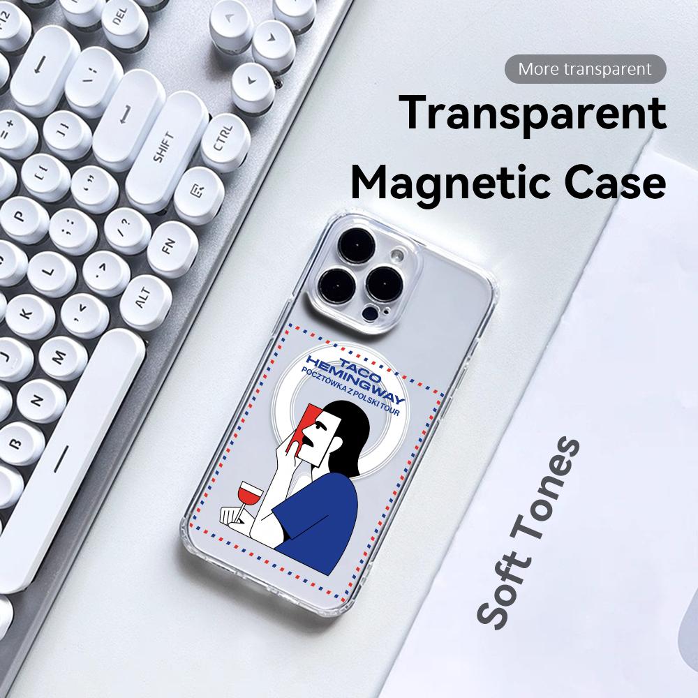 Чехол для телефона Singer T-Taco Hemingway для iPhone 17 16 15 14 13 12 Pro Max Plus с магнитным прозрачным чехлом Беспроводная зарядка