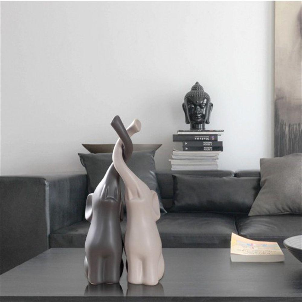 Room Couples Valentine's Day Desktop Decoration Ceramic Elephant Table Decoration Ceramic Ornaments