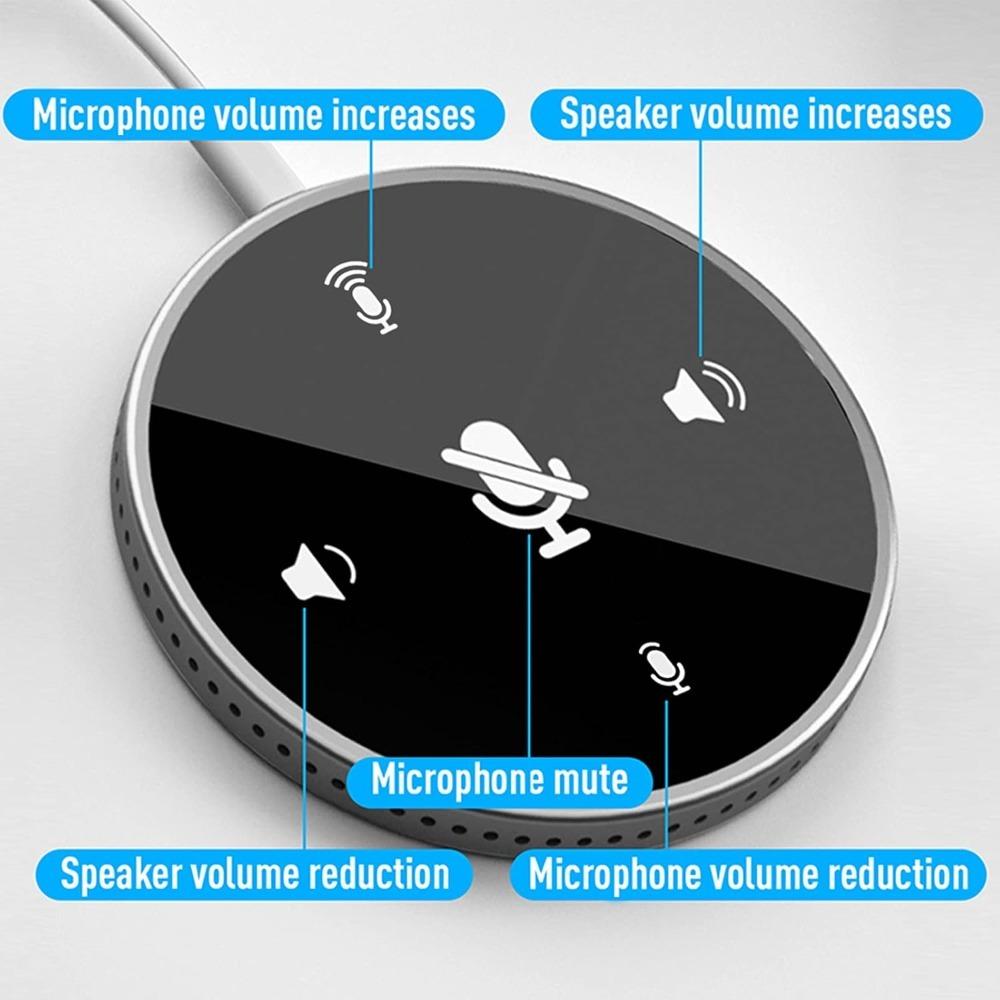 360° Voice Pickup Microphone PVC Speakerphone Convenient USB Conference Microphone  Meetings