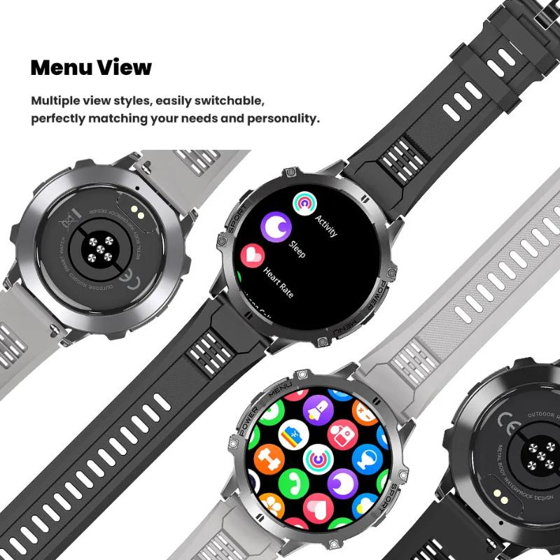 2025 New 1.72" Ultra-large AMOLED Screen Smartwatches Men 1000mAh Battery GPS Track Compass Waterproof Bluetooth Call Bracelets