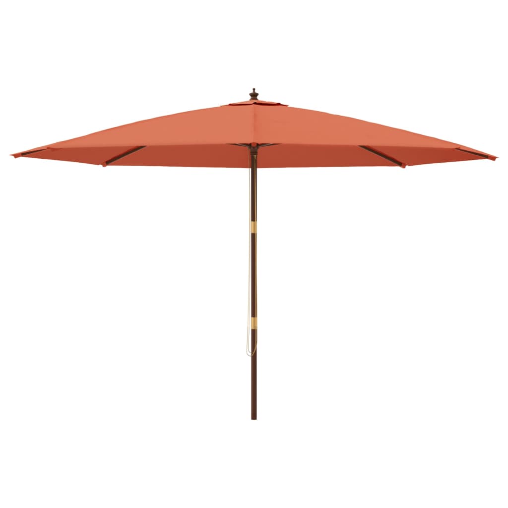 Parasol Ogrodowy Na Drewnianym Słupku, Terakotowy, 400X273 Cm