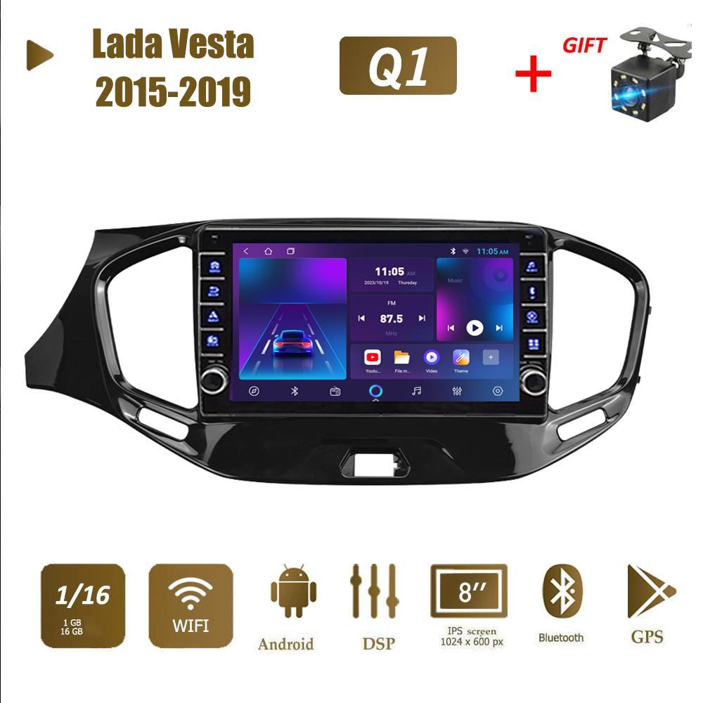 icreative Автомобильное стерео радио на базе Android 2 Din для Lada Vesta 2015-2019 с кнопочной ручкой, GPS-навигацией, мультимедийным видеоплеером Carplay, 2 + 32 ГБ