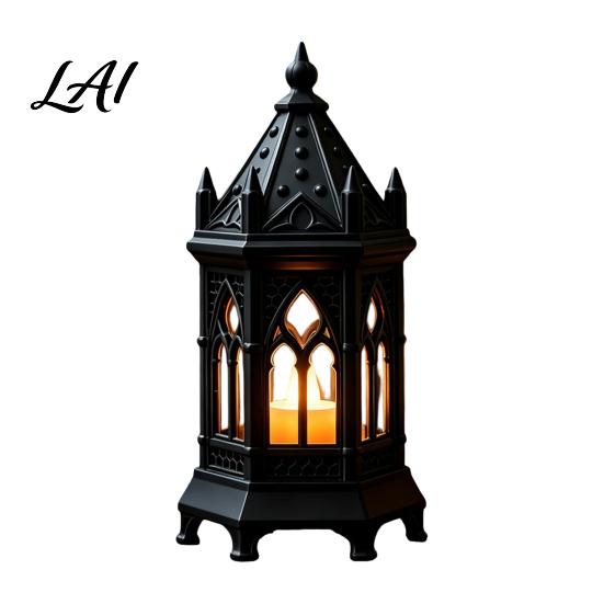 Modern Living Room Decor Gothic Cathedral LED Candle Lantern Church Shaped Flameless Tealight Lamp Luminous Figurine for Home Spooky Vintage Desktop
