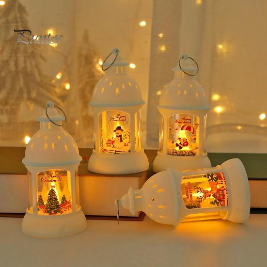 Рождественская светодиодная лампа Tealight, мягкое мерцание, питание от батареи, портативный фонарь Санта-Клауса, подвесной орнамент