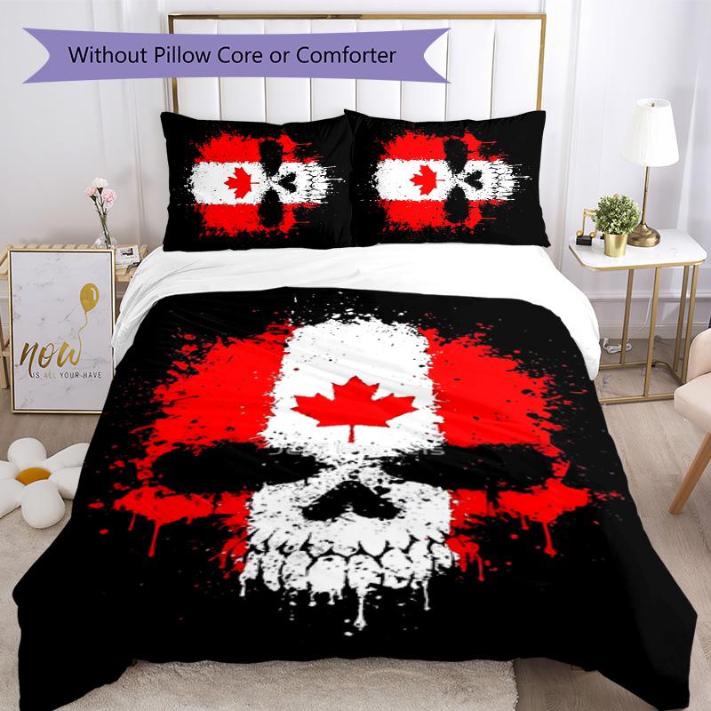 Canada 3pcs Bedding Set Duvet Cover Closure Includes 1 Duvet Cover & 2 Pillowcases for All Seasons Bedroom Home Dorm Decor