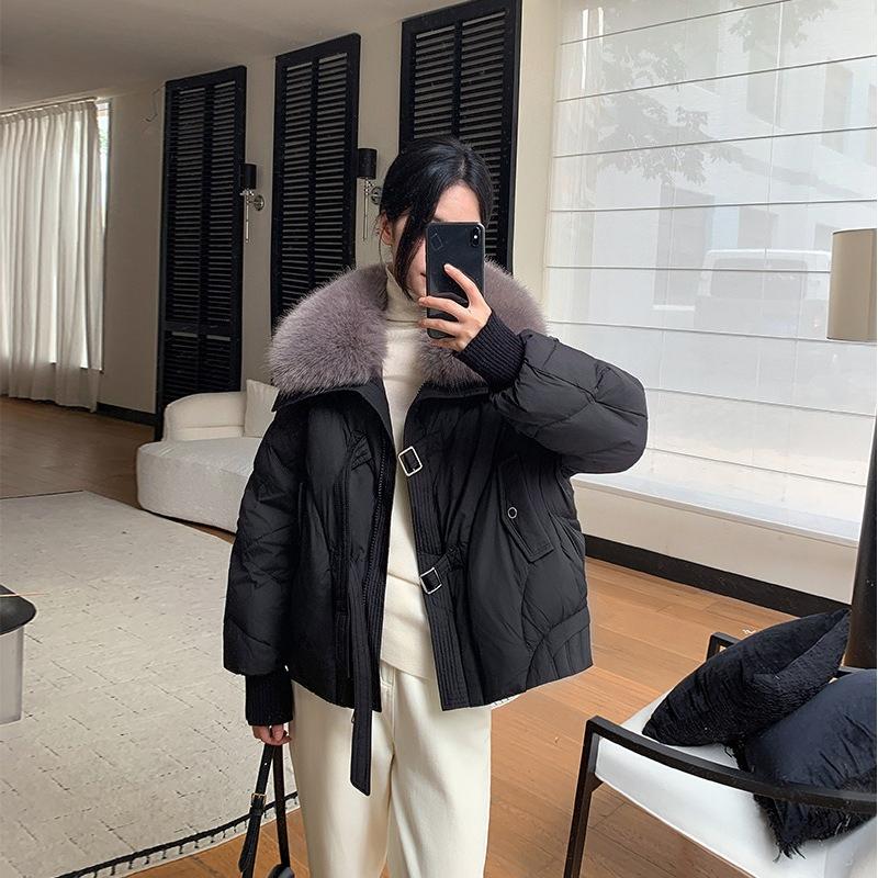 New Winter Down Jacket for Women, Short Style, Thickened Loose Bread Coat, Imitation Fox Fur Jacket for Small People