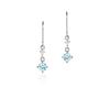 Aquamarine X Diamond K10 White Gold Hook Earrings 110816153202 [Yondo Sea] (WG) Women's