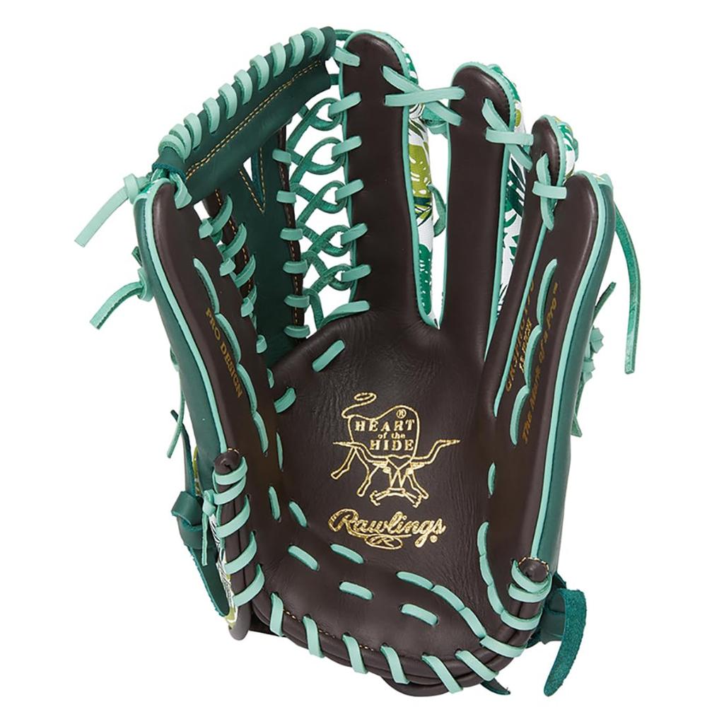 Rawlings Бейсбольная перчатка для взрослых, софтбол GRAPHIC 2023, размер 13 GR3FHGY70, зеленая, питчерская HOH® [для аутфилдеров] шоколадная/темная, для правшей