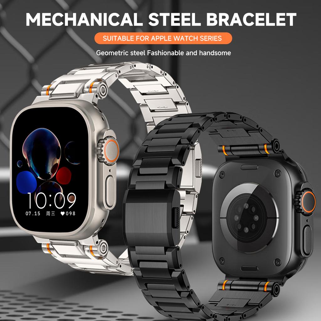 Ремешок из нержавеющей стали для Apple Watch Ultra 3/2/1 49 мм 46 мм 45 мм 44 мм 42 мм Металлический магнитный ремешок IWatch Series 11 10 9 8 7 6 SE 5