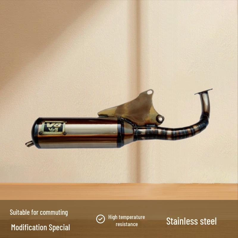 Custom BWS JOGV8DIO Exhaust Pipe for Large-Displacement V8 JOG50/JOG90 Motorcycles in Taiwan