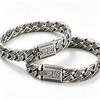 Браслет-цепь Кубинский Link из стерлингового серебра S925, полированный, в стиле 'Old Money', с цветочным гравированным замком, устойчивый к потускнению, минималистичный, панк