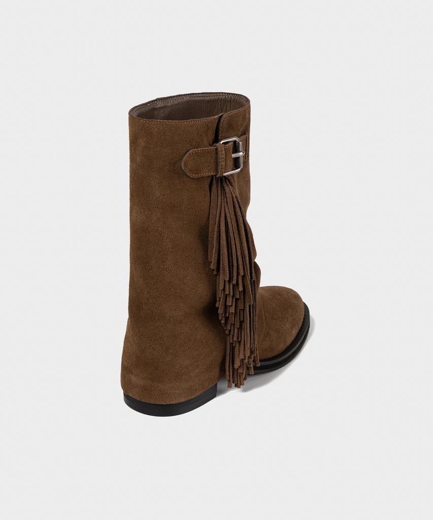 Khiho Freya Fringe Mid Boots Brown