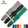 18/20/21/22/24mm Sport Silicone Strap Curved End Stainless Steel Buckle Waterproof Rubber Men Replacement Wrist Band Watchband
