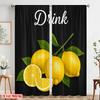 2 шт. 2D плоская печать Шторы Напиток Лимон Свежие Фрукты Полиэстер Без Электричества Украшения для Вечеринки Использование для Помещения
