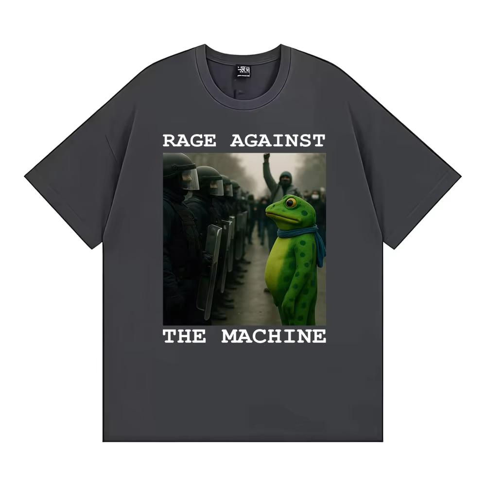 Rage Against The Machine Portland Frog Protest Funny Meme Tshirt Men Women Clothing Fashion Humor Oversized T Shirts Streetwear